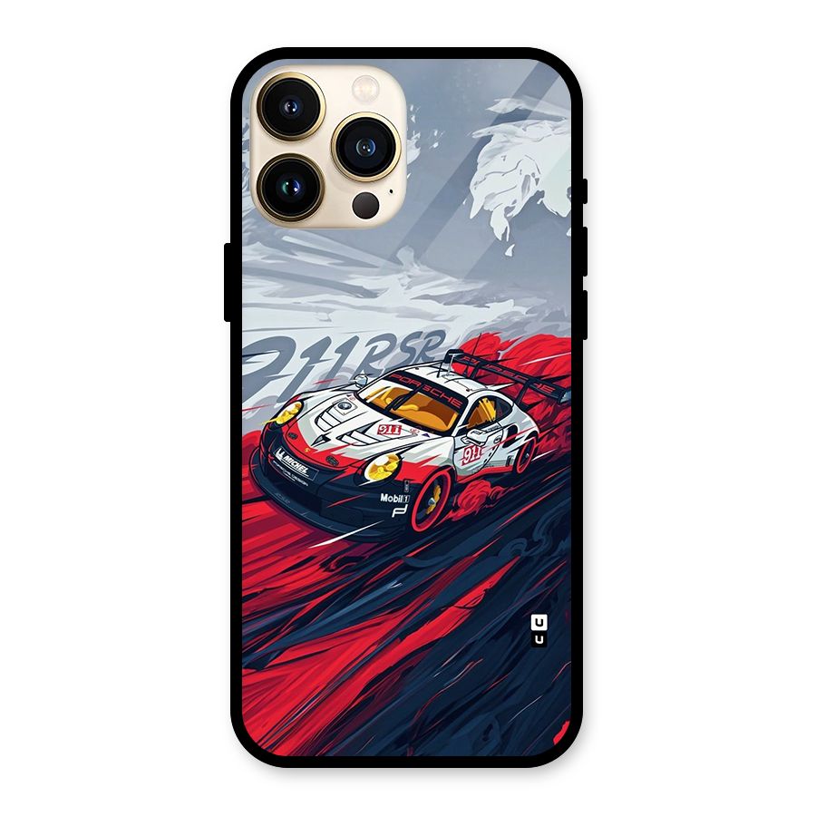 Super Car illustration Glass Back Case for iPhone 13 Pro Max