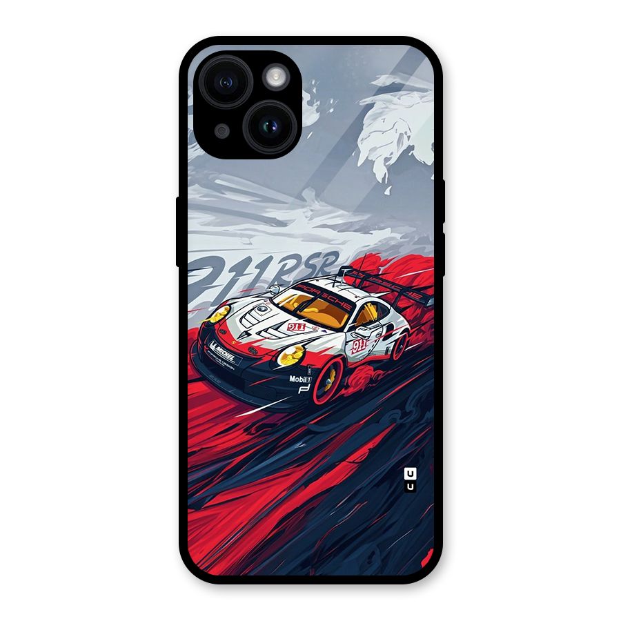 Super Car illustration Glass Back Case for iPhone 14