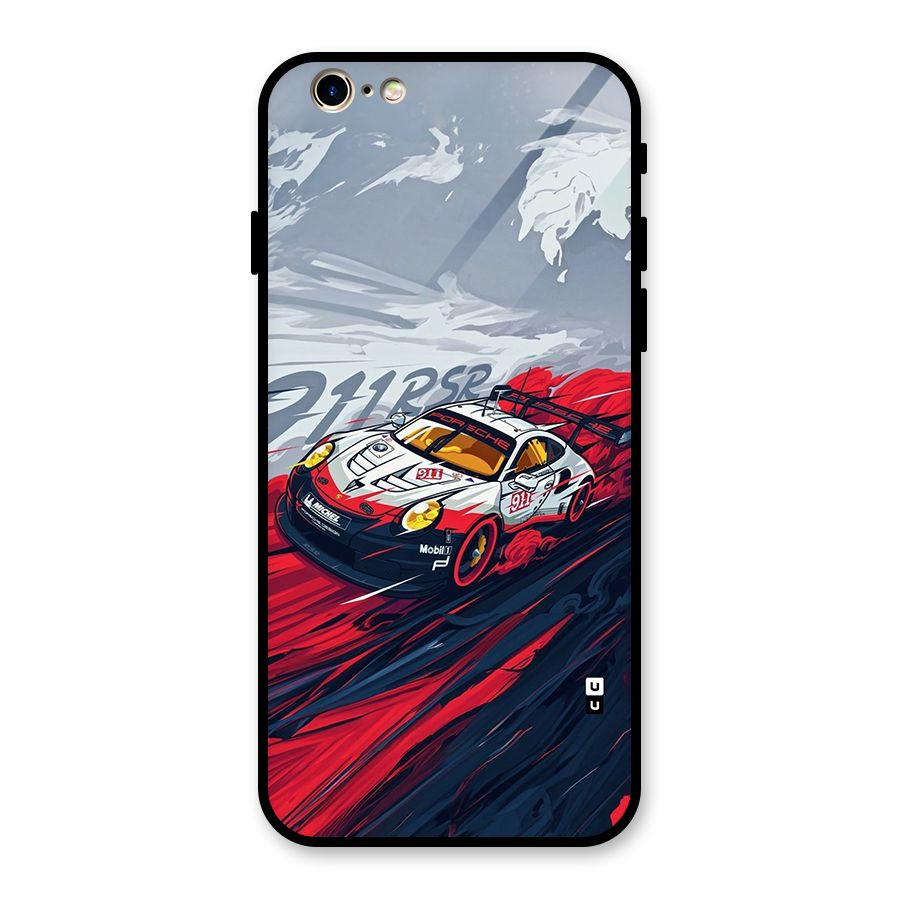 Super Car illustration Glass Back Case for iPhone 6 6S