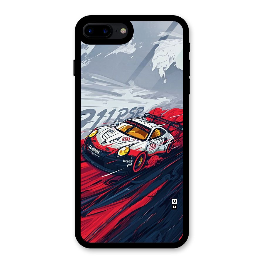 Super Car illustration Glass Back Case for iPhone 8 Plus