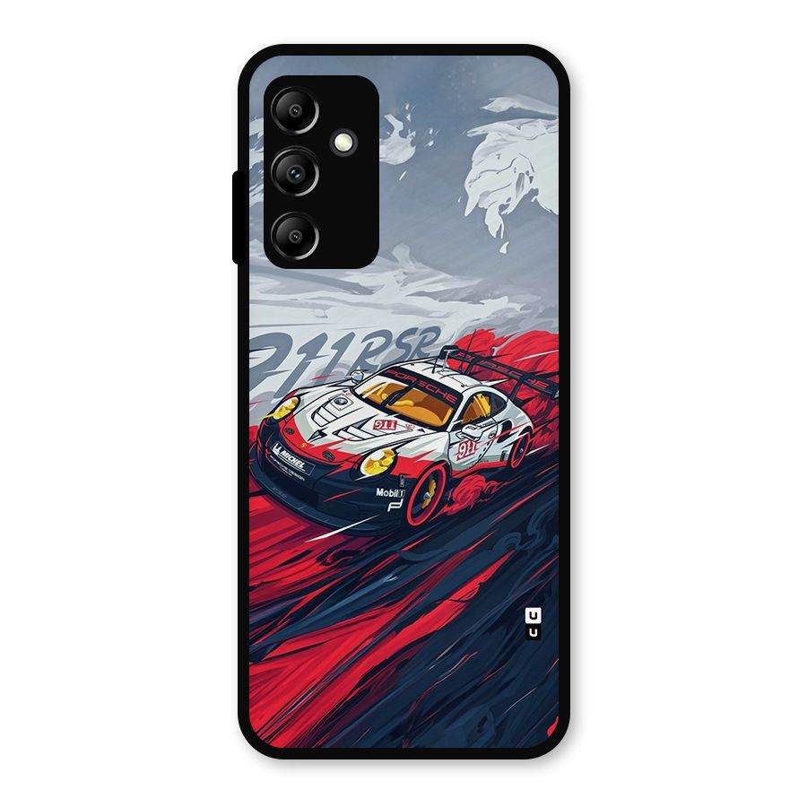 Super Car illustration Metal Back Case for Galaxy A14 5G