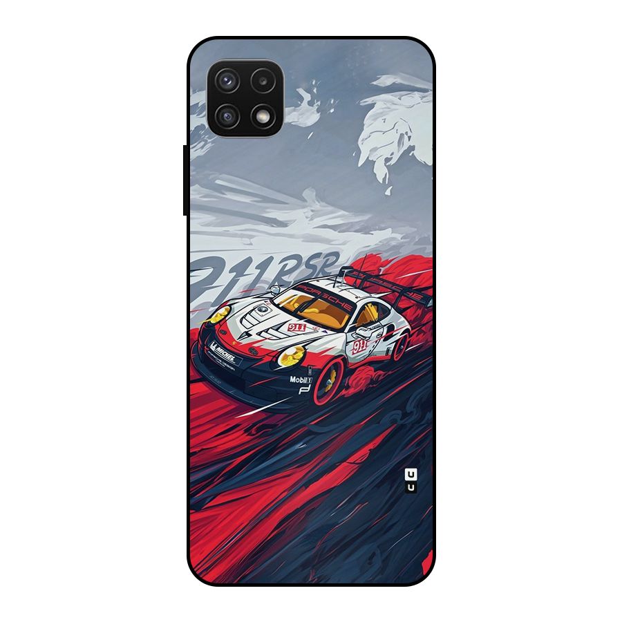 Super Car illustration Metal Back Case for Galaxy A22 5G