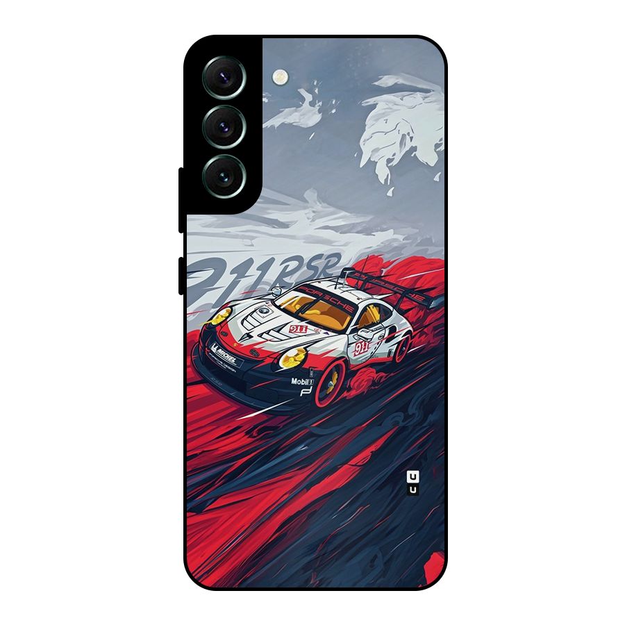 Super Car illustration Metal Back Case for Galaxy S22 Plus 5G