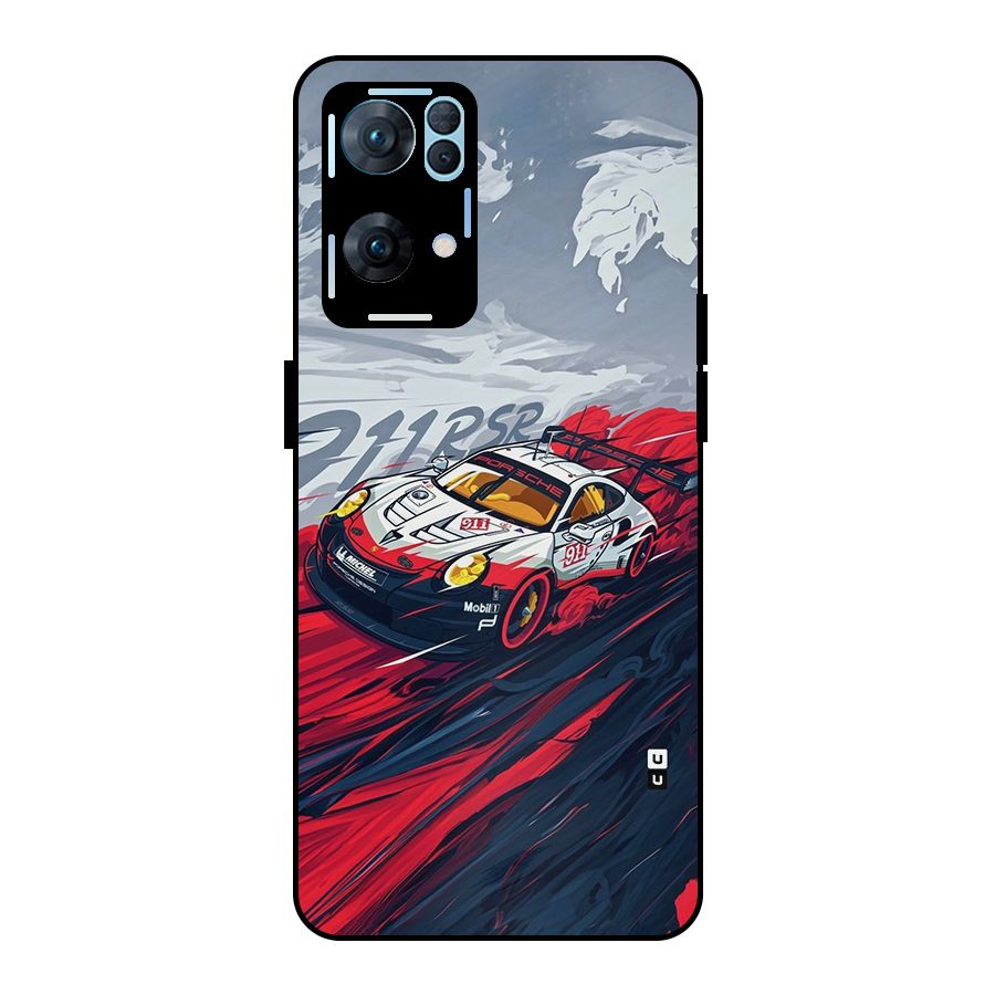 Super Car illustration Metal Back Case for Oppo Reno7 Pro 5G