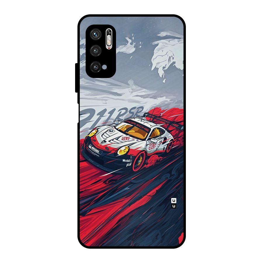 Super Car illustration Metal Back Case for Poco M3 Pro 5G