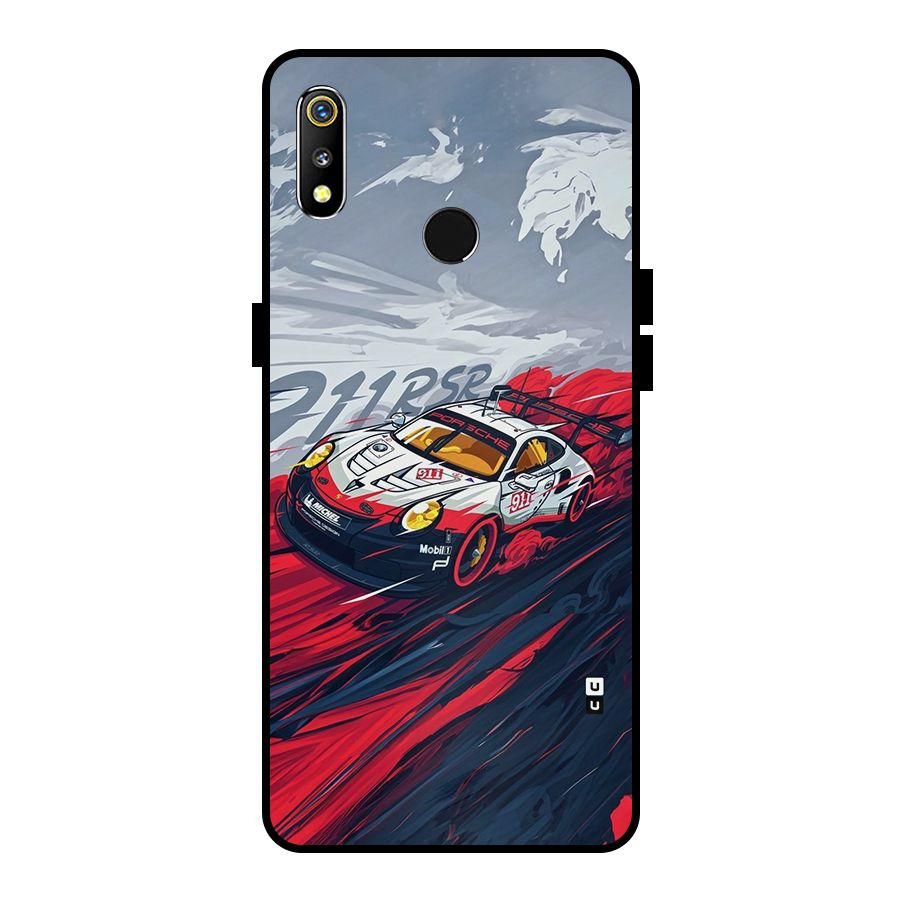 Super Car illustration Metal Back Case for Realme 3i