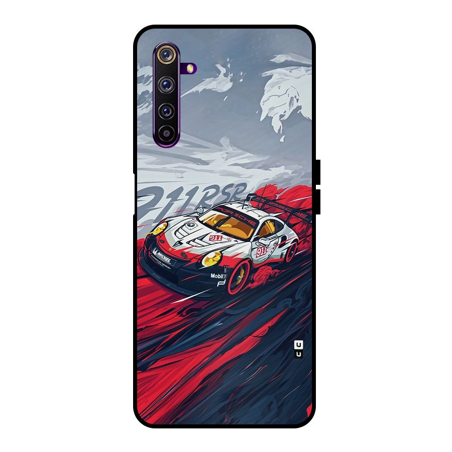 Super Car illustration Metal Back Case for Realme 6 Pro
