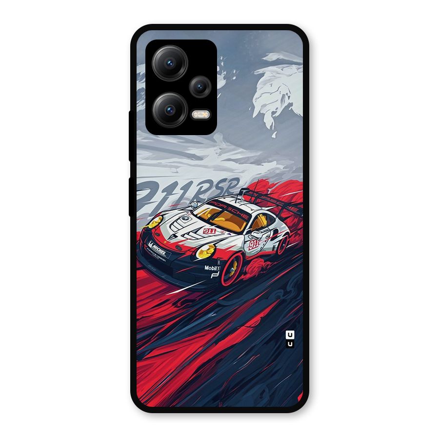 Super Car illustration Metal Back Case for Redmi Note 12 5G