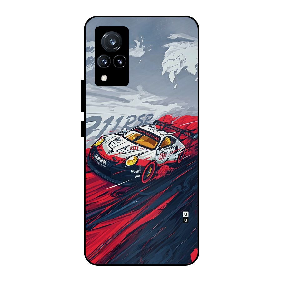 Super Car illustration Metal Back Case for Vivo V21 5G