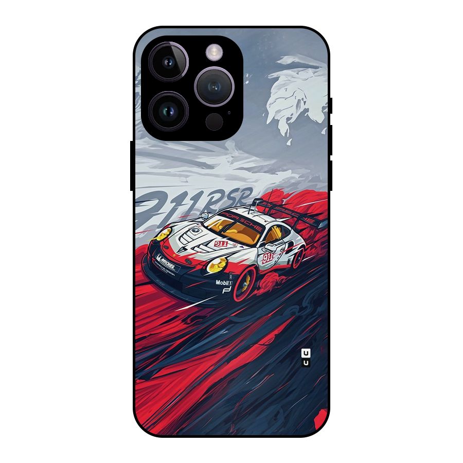 Super Car illustration Metal Back Case for iPhone 14 Pro Max