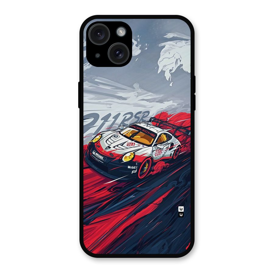 Super Car illustration Metal Back Case for iPhone 15 Plus