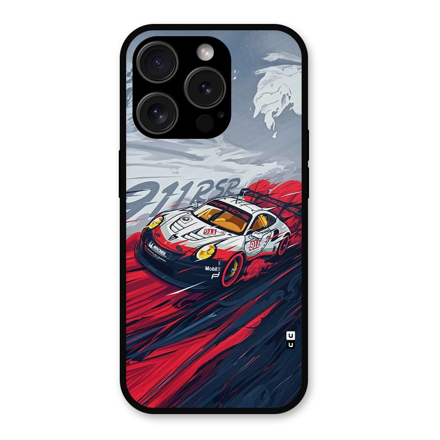 Super Car illustration Metal Back Case for iPhone 15 Pro