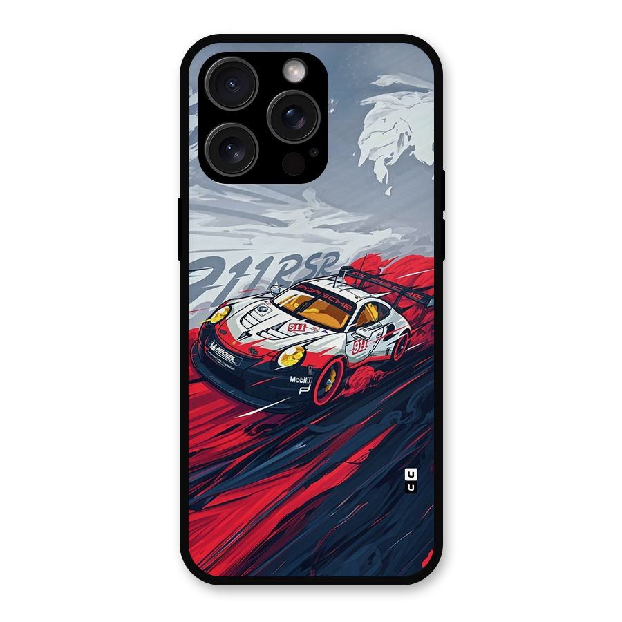 Super Car illustration Metal Back Case for iPhone 15 Pro Max