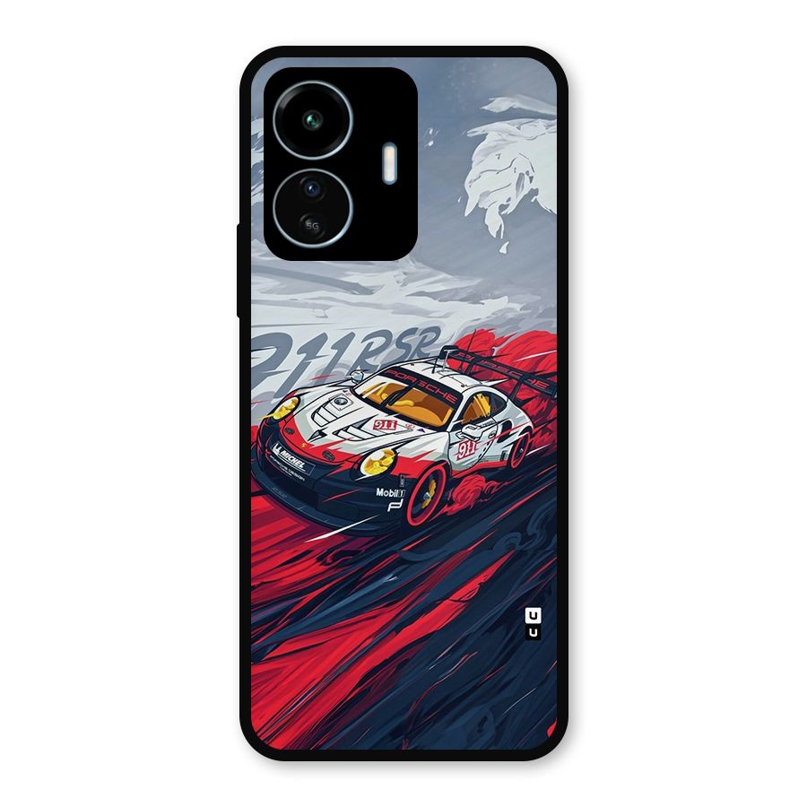 Super Car illustration Metal Back Case for vivo iQOO Z6 Lite 5G