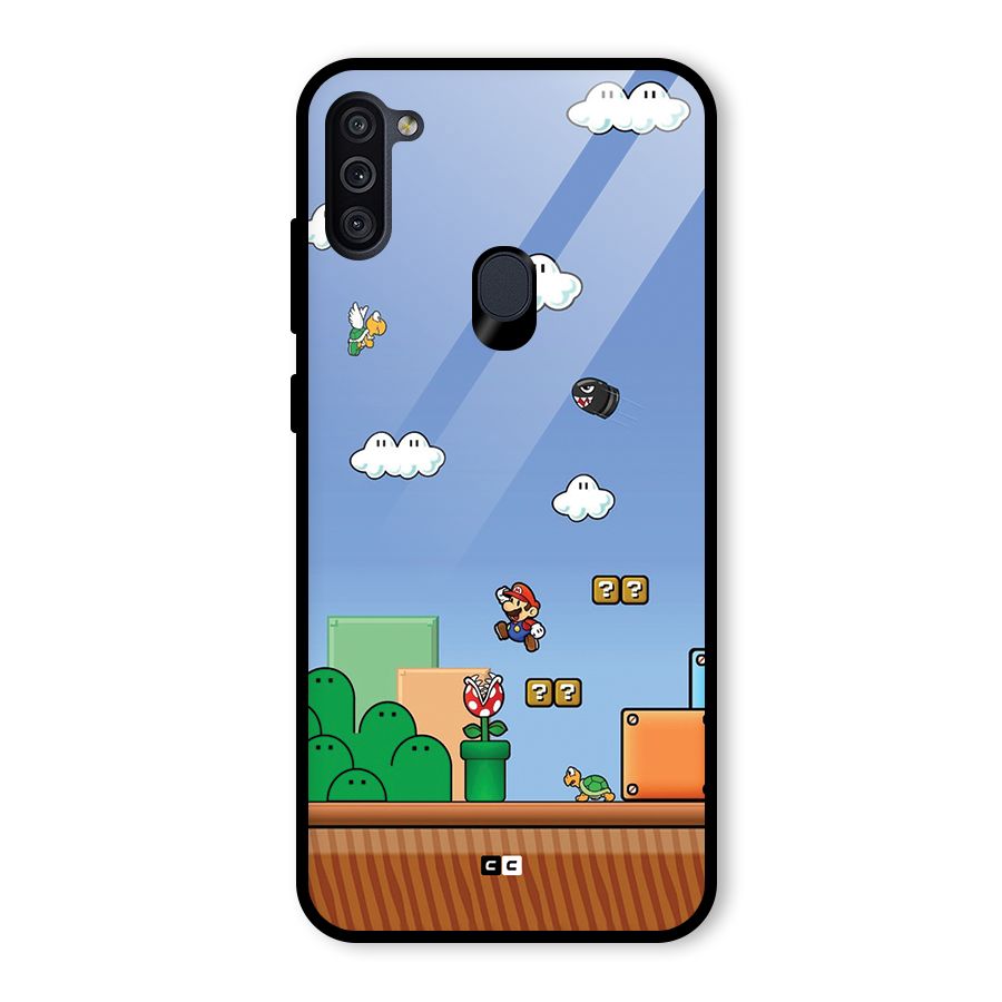 Super Plumber Glass Back Case for Galaxy M11