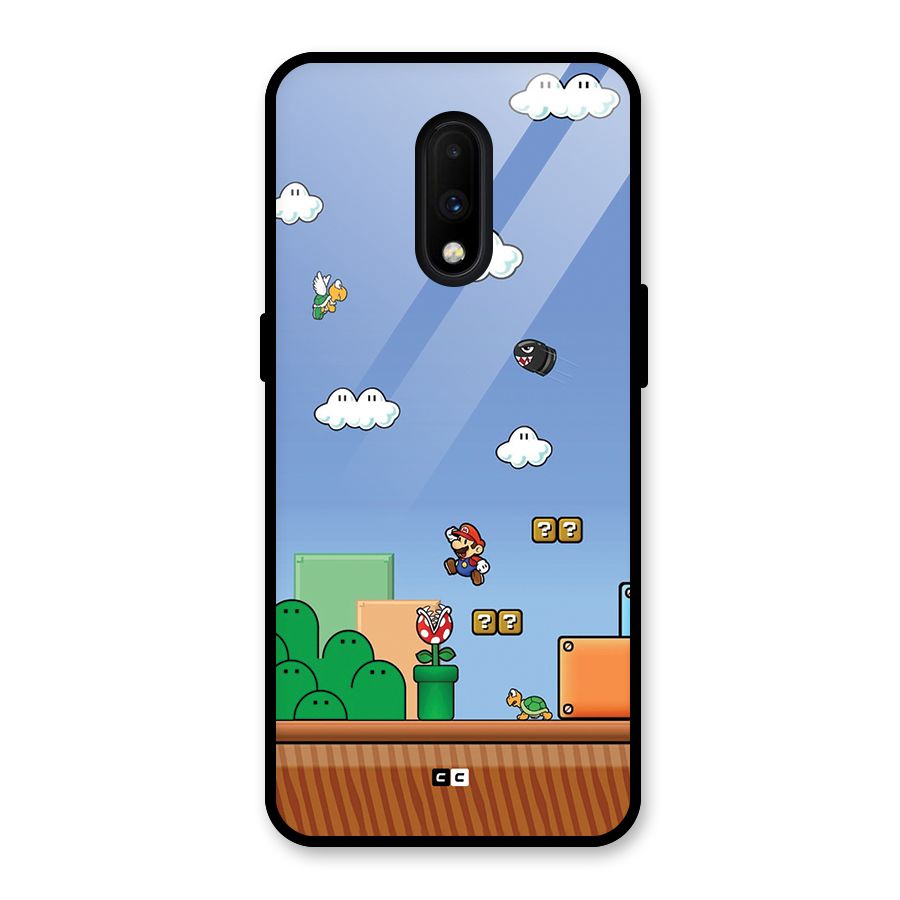 Super Plumber Glass Back Case for OnePlus 7
