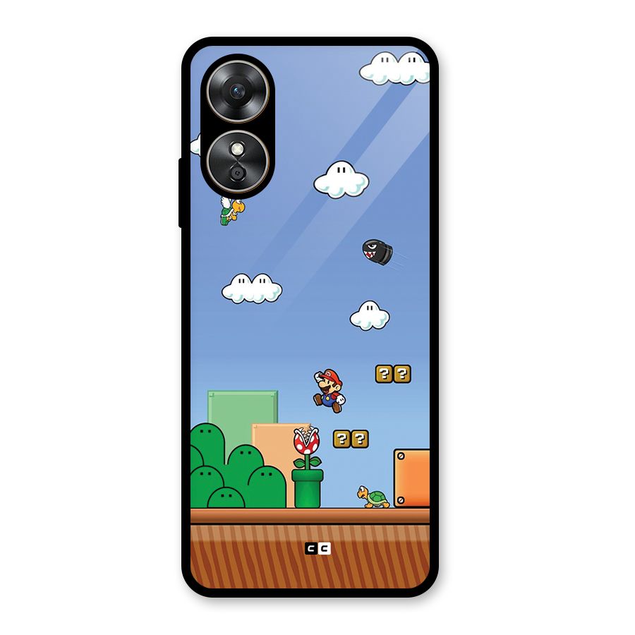 Super Plumber Glass Back Case for Oppo A17