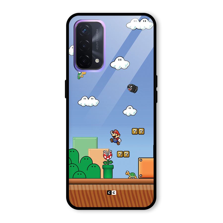 Super Plumber Glass Back Case for Oppo A74 5G