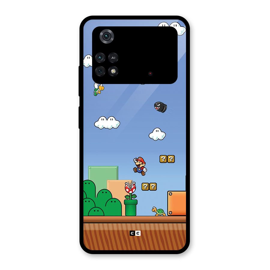 Super Plumber Glass Back Case for Poco M4 Pro 4G