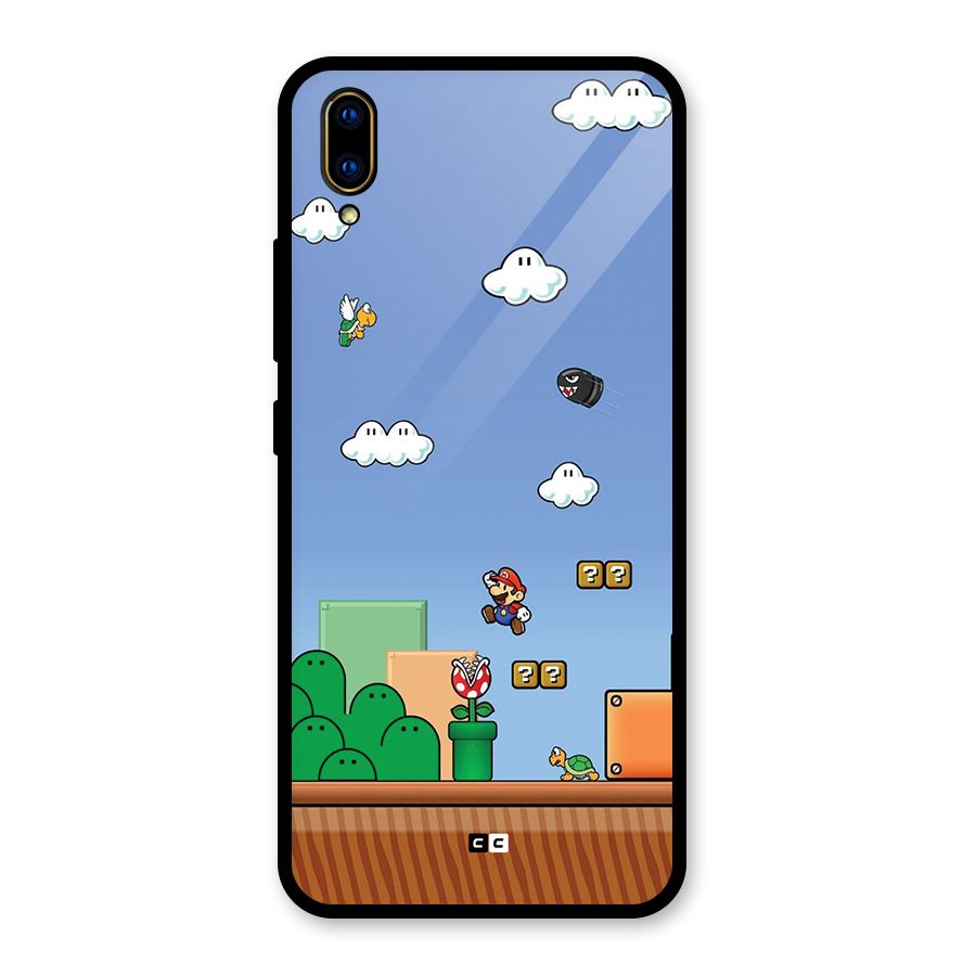 Super Plumber Glass Back Case for Vivo V11 Pro