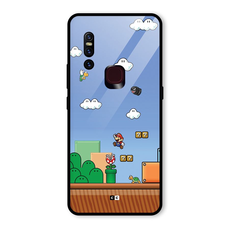 Super Plumber Glass Back Case for Vivo V15
