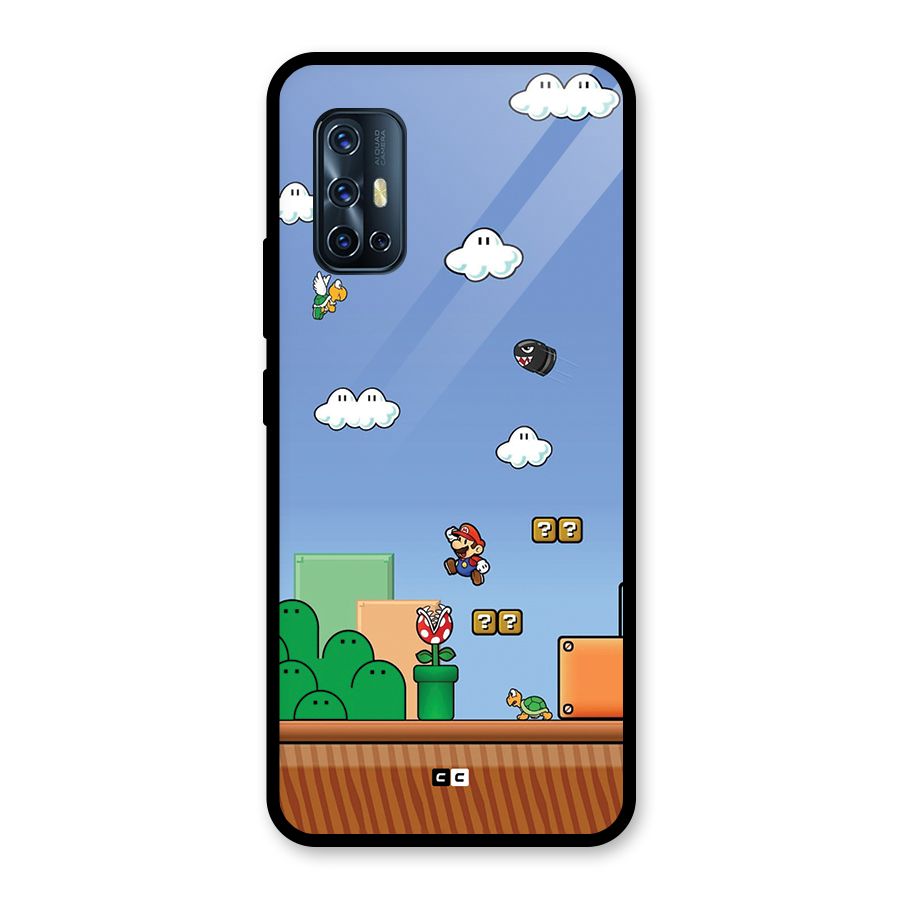 Super Plumber Glass Back Case for Vivo V17