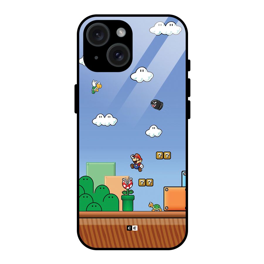 Super Plumber Glass Back Case for iPhone 15