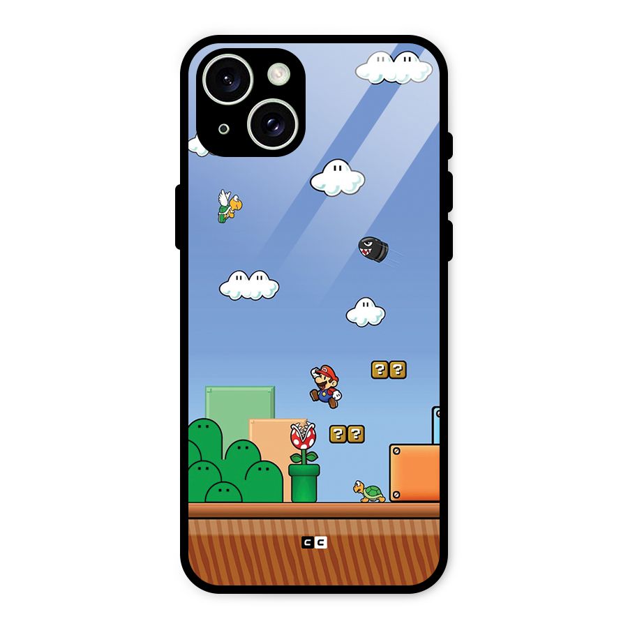 Super Plumber Glass Back Case for iPhone 15 Plus