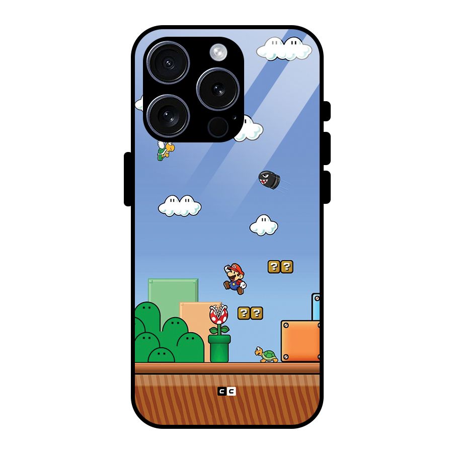 Super Plumber Glass Back Case for iPhone 15 Pro