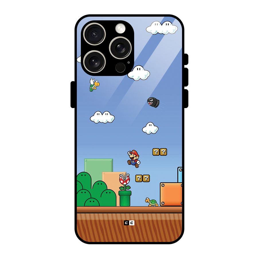 Super Plumber Glass Back Case for iPhone 15 Pro Max