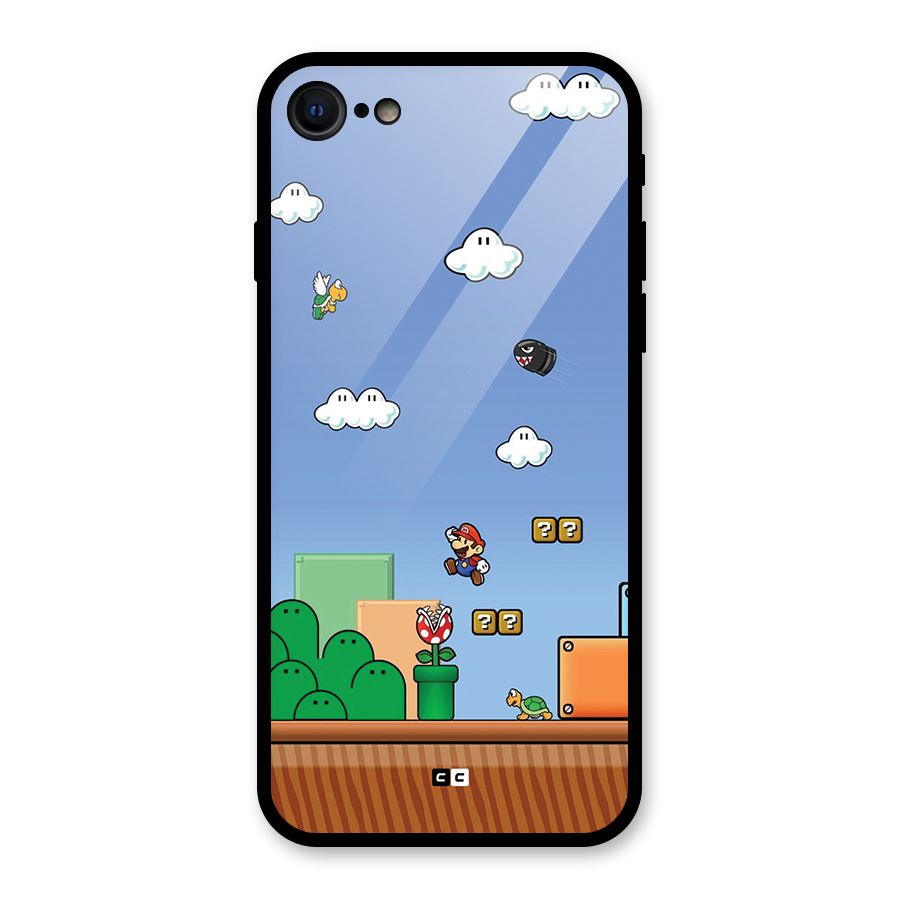 Super Plumber Glass Back Case for iPhone SE 2022