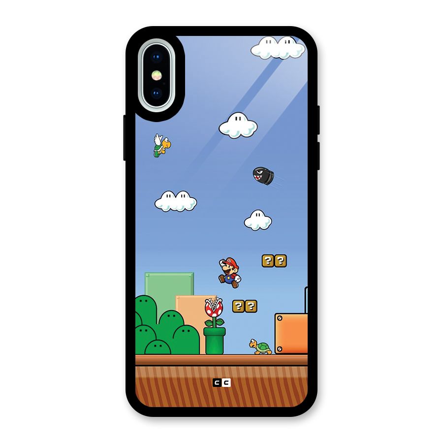 Super Plumber Glass Back Case for iPhone XS