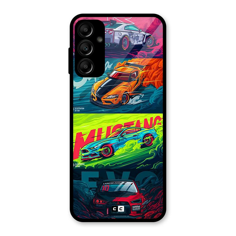 Super Racing Car Glass Back Case for Galaxy A14 5G