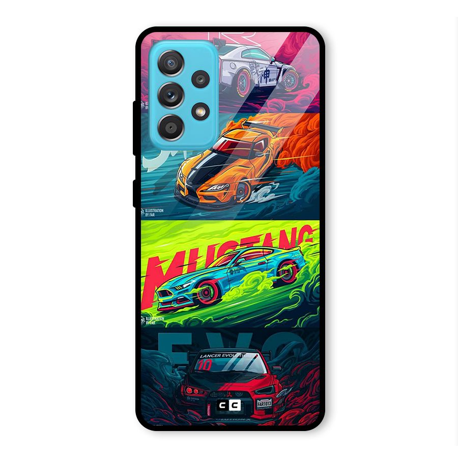 Super Racing Car Glass Back Case for Galaxy A52