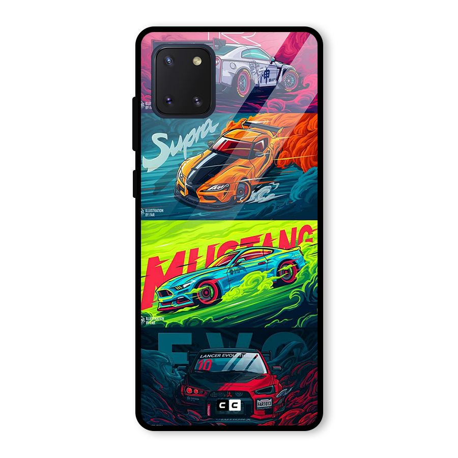 Super Racing Car Glass Back Case for Galaxy Note 10 Lite