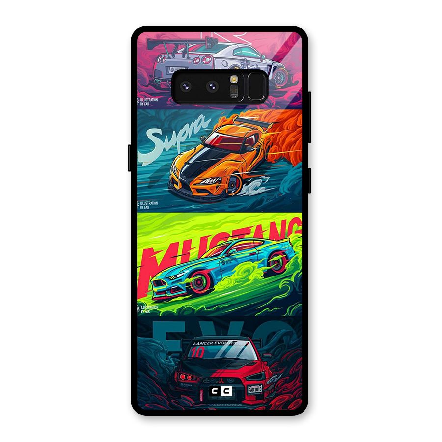 Super Racing Car Glass Back Case for Galaxy Note 8