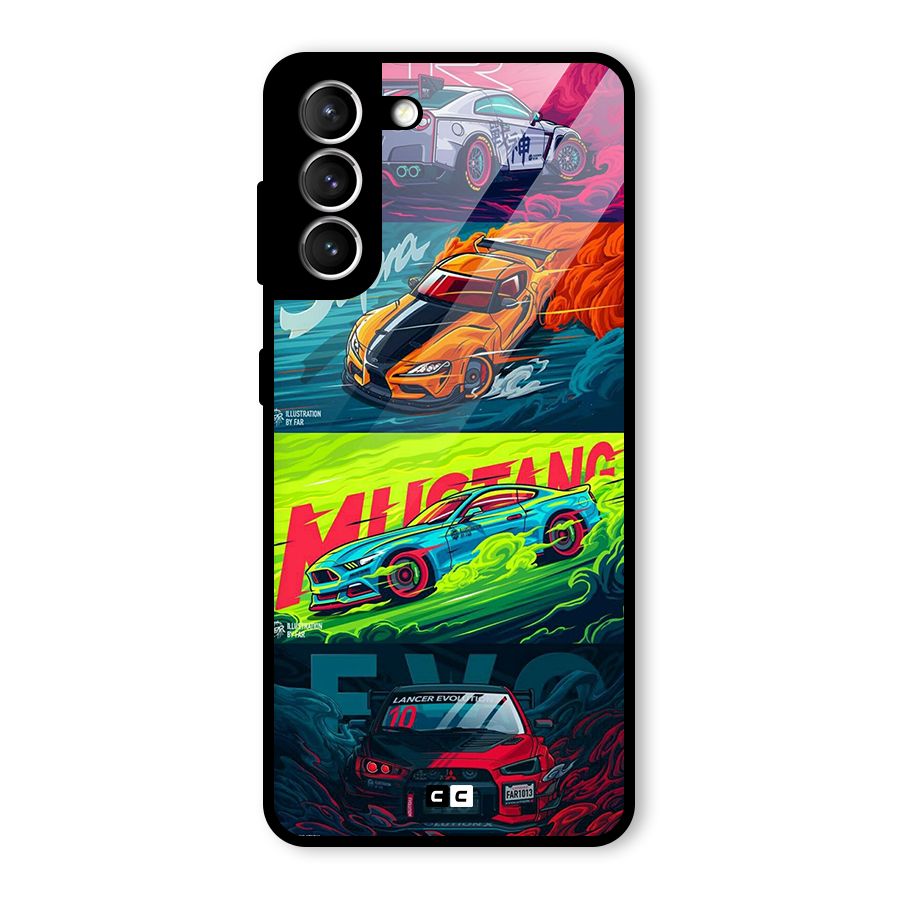 Super Racing Car Glass Back Case for Galaxy S21 5G