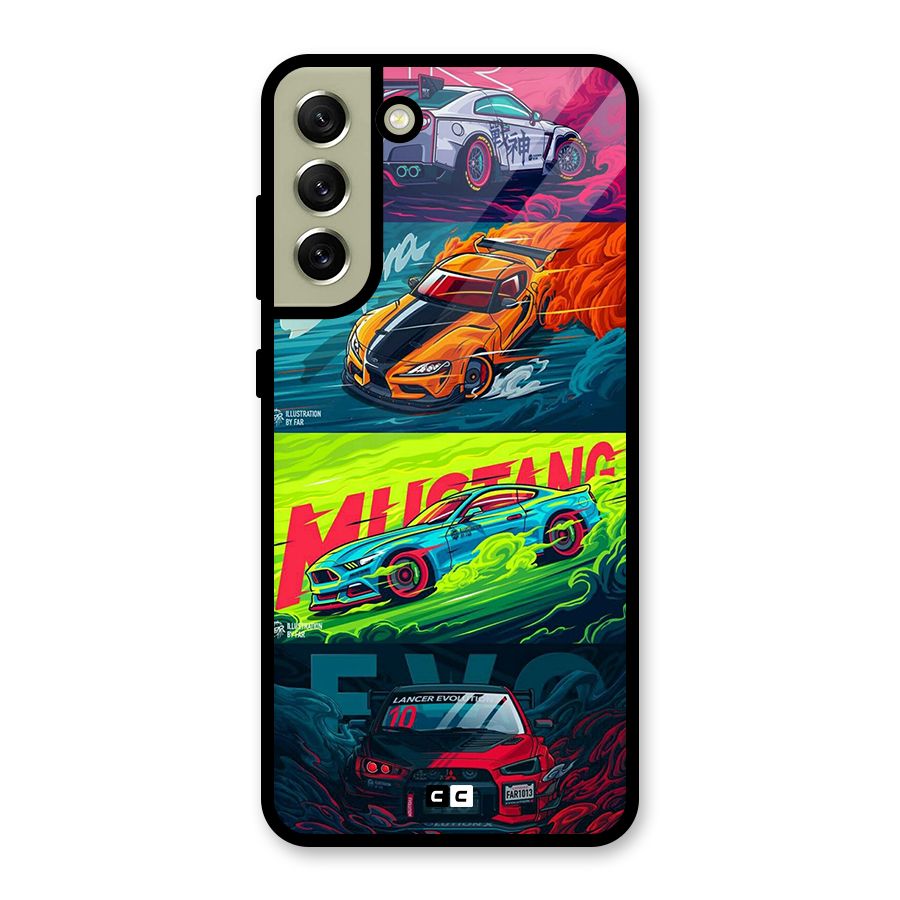 Super Racing Car Glass Back Case for Galaxy S21 FE 5G