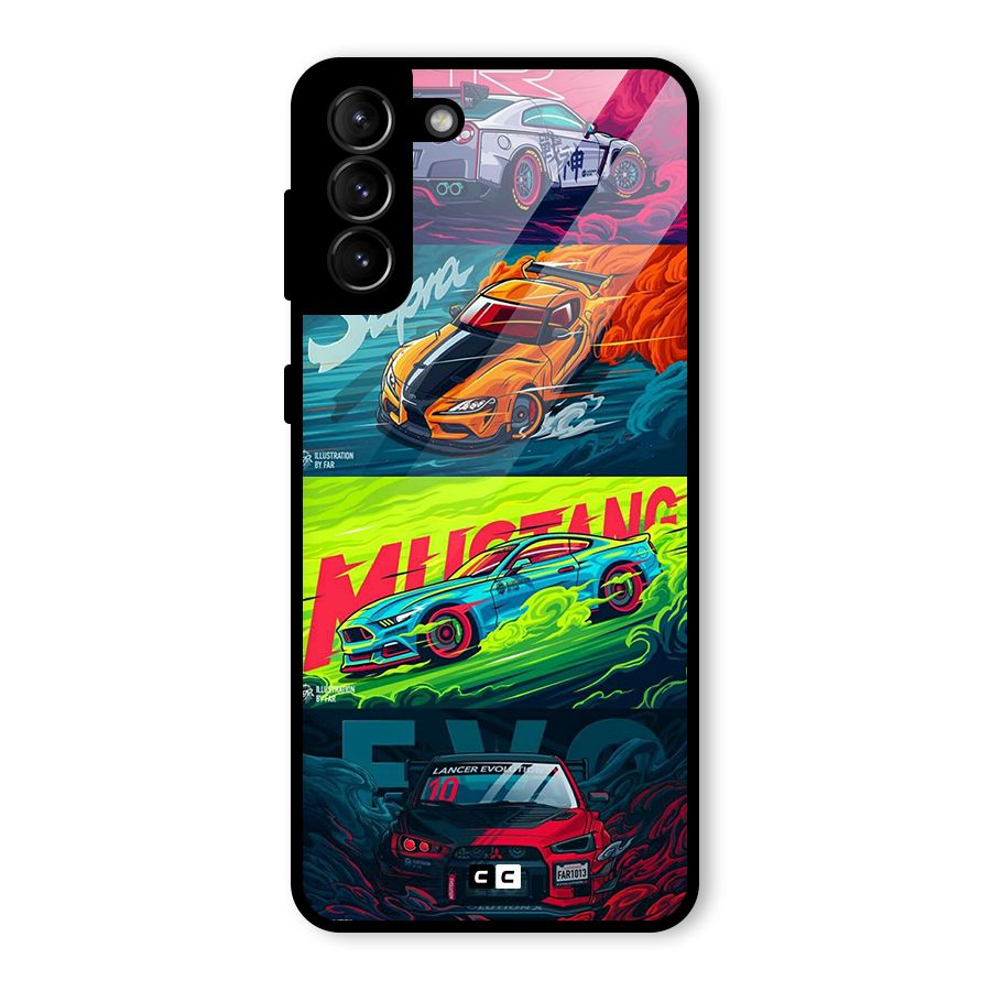 Super Racing Car Glass Back Case for Galaxy S21 Plus