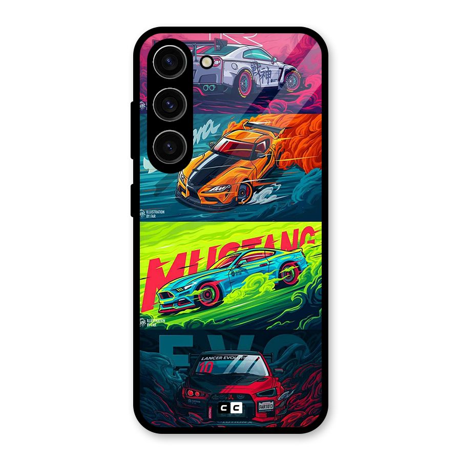 Super Racing Car Glass Back Case for Galaxy S23