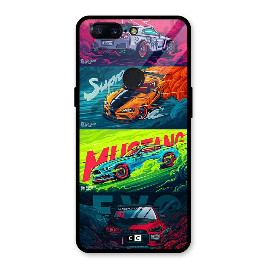 Super Racing Car Glass Back Case for OnePlus 5T