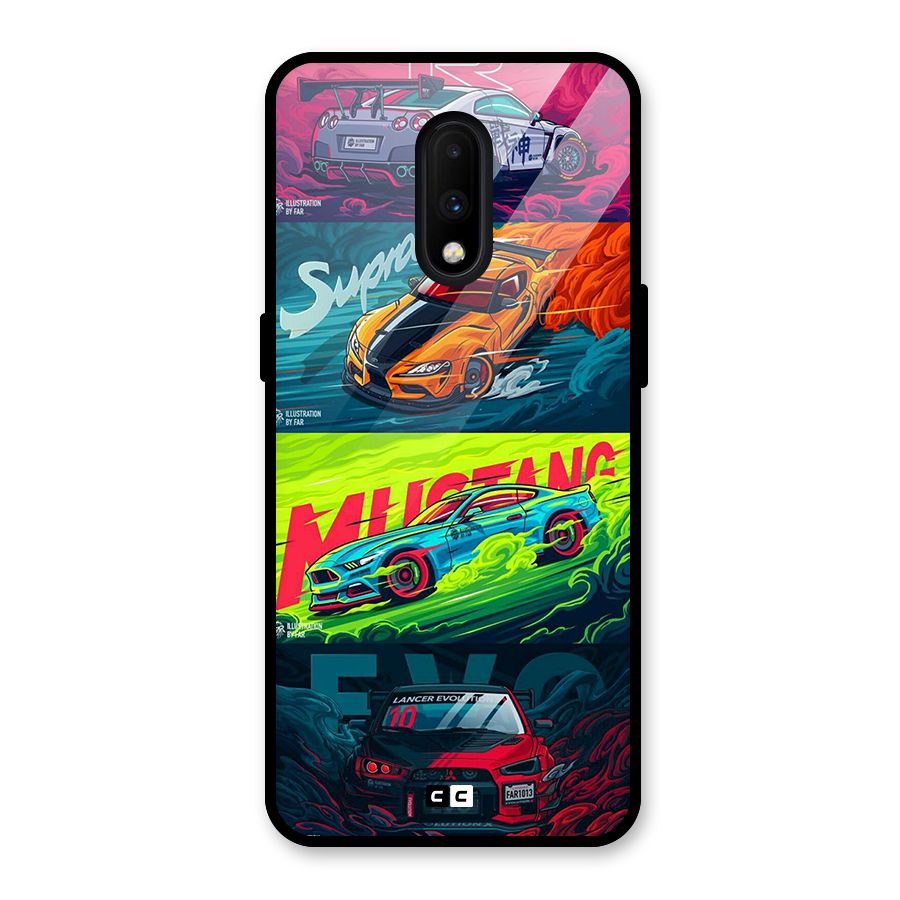 Super Racing Car Glass Back Case for OnePlus 7