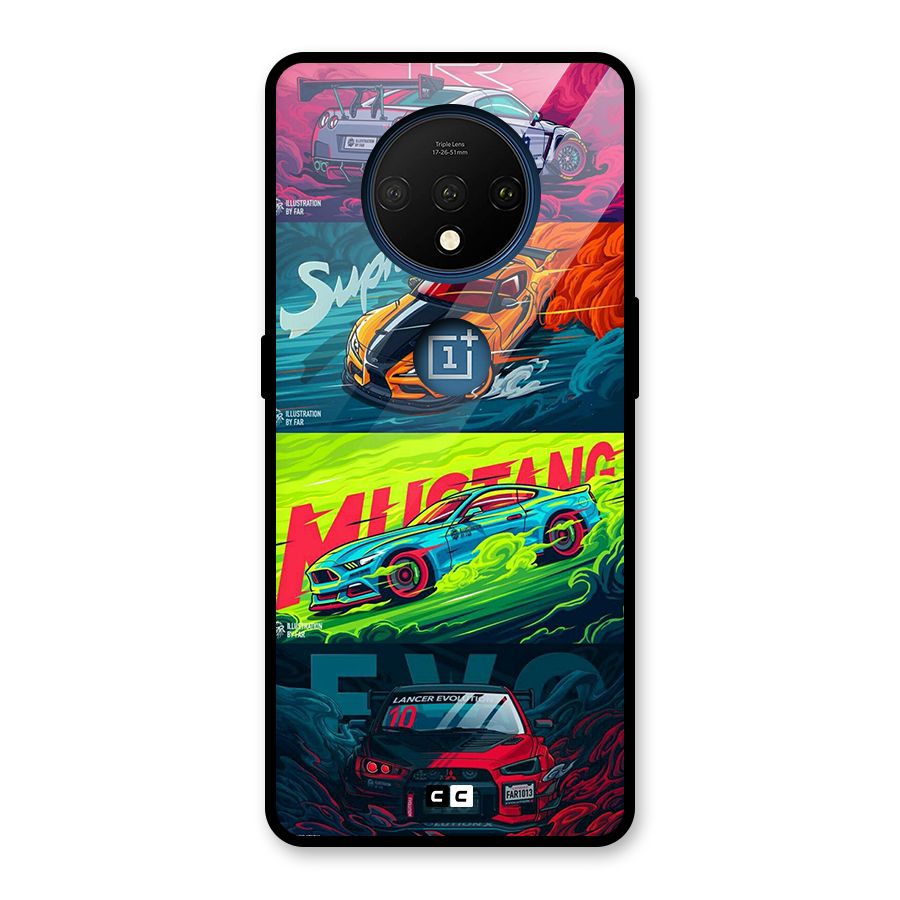 Super Racing Car Glass Back Case for OnePlus 7T