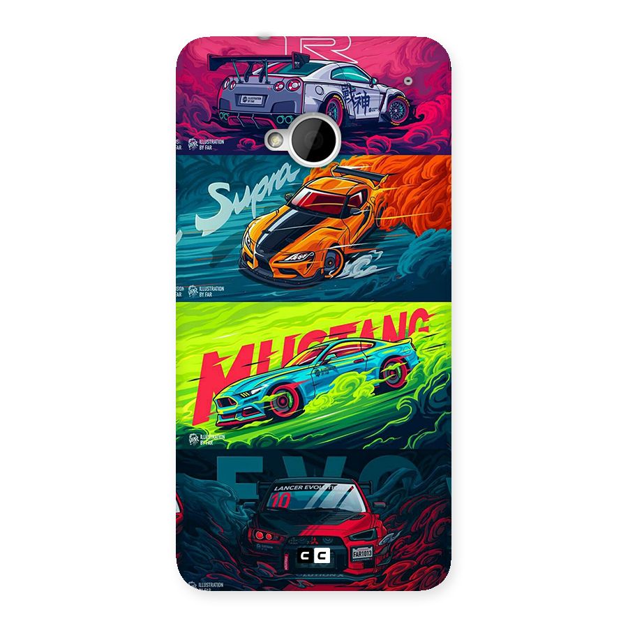 Super Racing Car Back Case for One M7 (Single Sim)