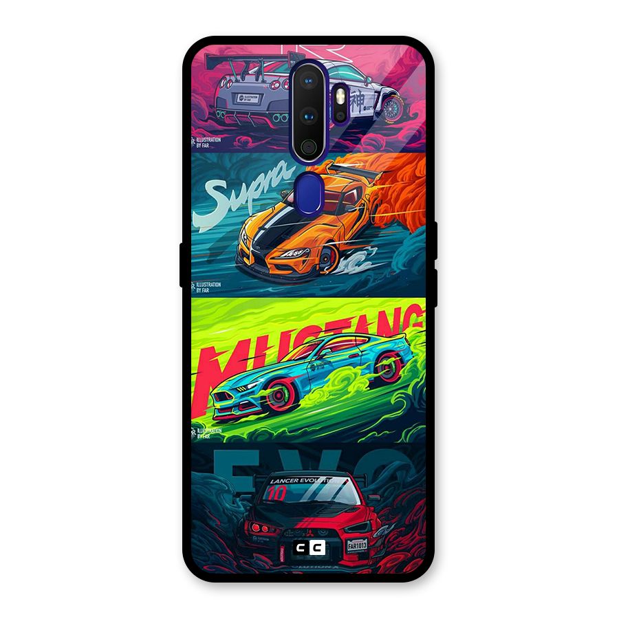 Super Racing Car Glass Back Case for Oppo A9 (2020)