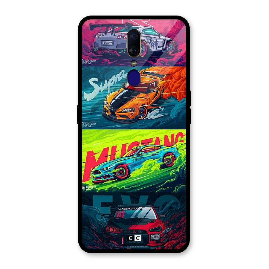 Super Racing Car Glass Back Case for Oppo F11