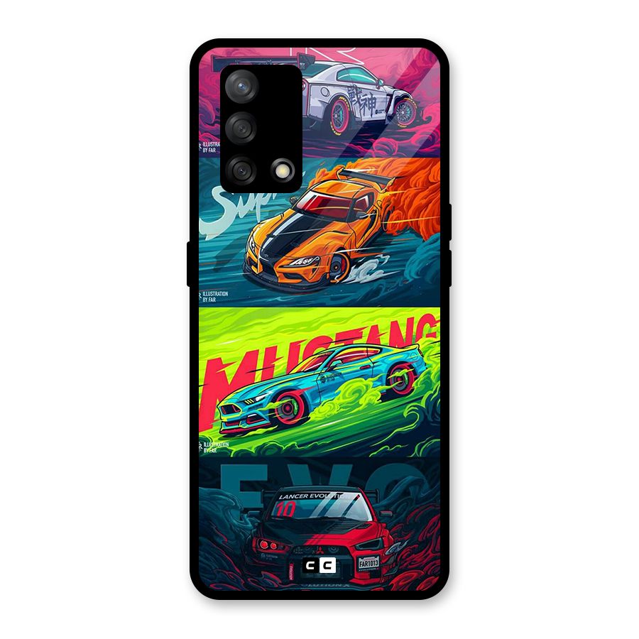 Super Racing Car Glass Back Case for Oppo F19