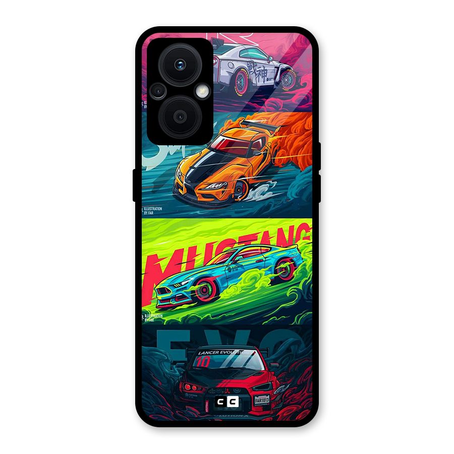 Super Racing Car Glass Back Case for Oppo F21s Pro 5G