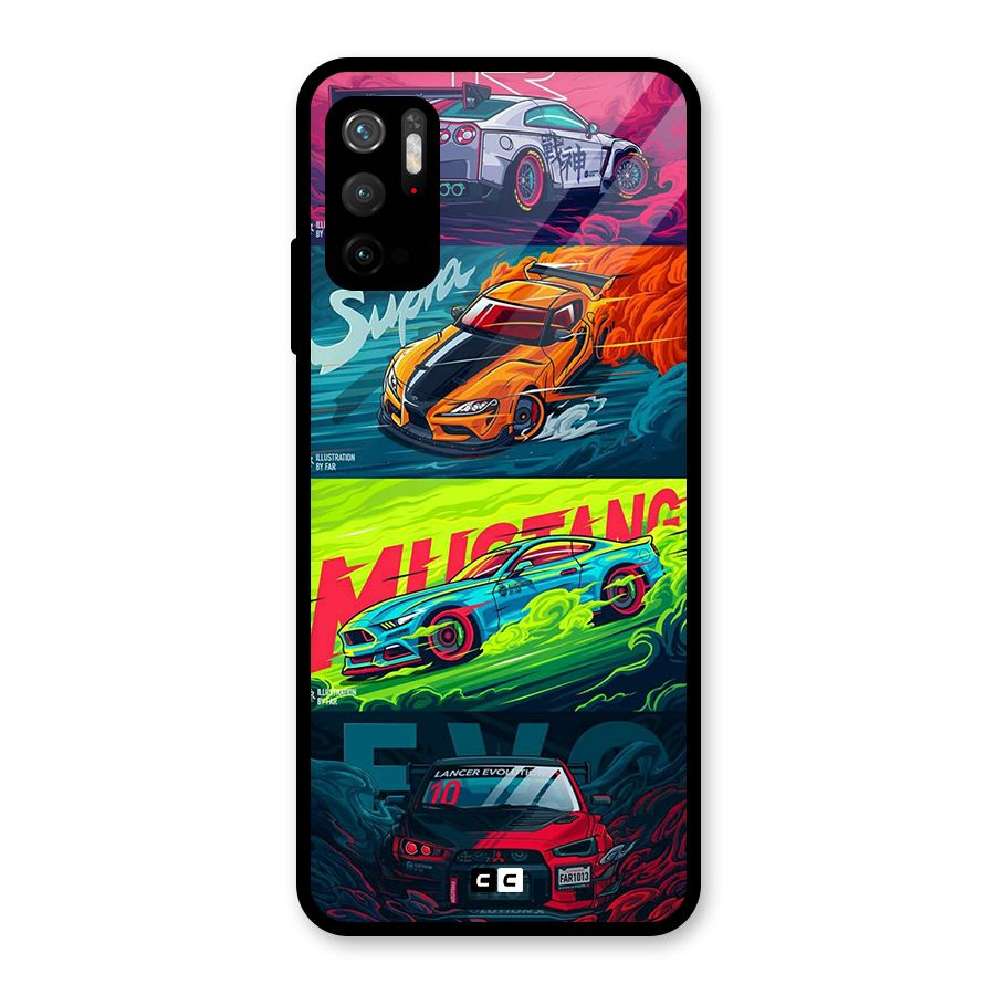 Super Racing Car Glass Back Case for Poco M3 Pro 5G