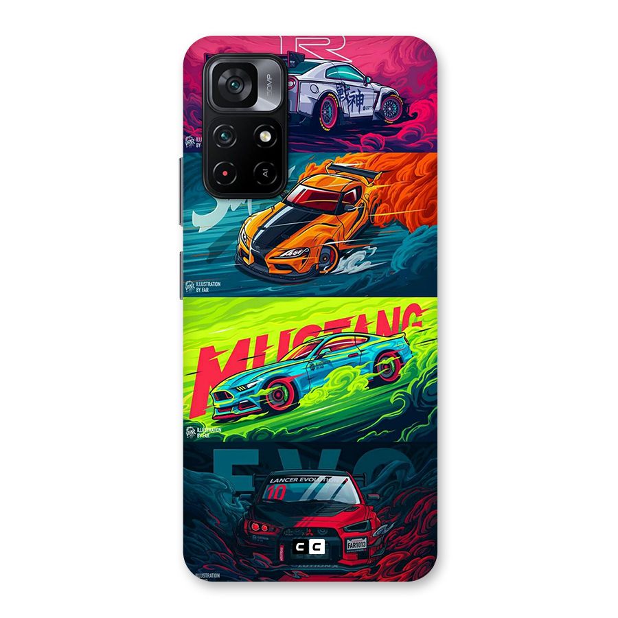 Super Racing Car Glass Back Case for Poco M4 Pro 5G